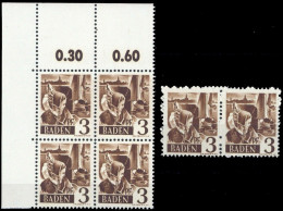 1947, Französische Zone Baden, 2 PF I, III, ** - Other & Unclassified