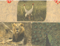 India, Bird, Birds, Postal Stationery, Pre-Stamped Post Card, Lion, Peacock, Crane, 1v, MNH** - Paons