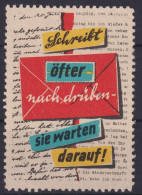 Post Postsache Vignette Cinderella Briefmarke Reklamemarke Schreib Nach Drüben - Unclassified