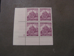 Böhmen Und Mähren Nr 26 Platten-4erBlock Nr. 2 Breiter Unterrand Aus 50erBogen, MNH ** - Neufs