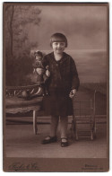 Fotografie Fuchs & Co. Berlin, Junges Mädchen Gertrud Eckert Mit Ihrer Puppe Samt Puppenwagen  - Personnes Anonymes
