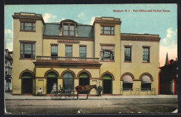 AK Newport, RI, U. S. Post Office And Custom House, Pferdekutsche  - Newport