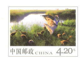 China 2002, Bird, Birds, Postal Stationery, Pre-Stamped Post Card, Air Mail, 420-Cent, Crane, 1v, MNH** (Split From Set) - Grues Et Gruiformes