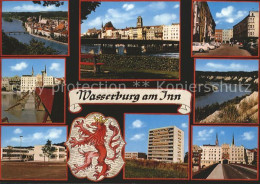 72129244 Wasserburg Inn Teilansichten Alstadt Hochhaus Wappen Wasserburg - Wasserburg (Inn)