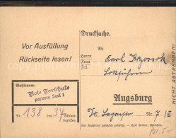 72129202 Augsburg Wahlbenachrichtigung Wahlkarte Augsburg - Augsburg