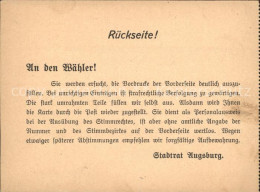 72129201 Augsburg Wahlbenachrichtigung Wahlkarte Augsburg - Augsburg