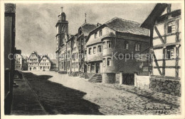 72129031 Lauterbach Hessen Marktplatz Kohlezeichnung Lauterbach (Hessen) - Lauterbach