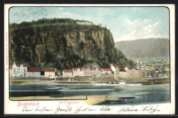 AK Tetschen-Bodenbach / Decin, Ladungsplatz, Ortsansicht, Panorama, Berg, Boot Auf Dem Fluss  - Czech Republic