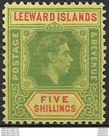 1943 Leeward Islands 5s. Green And Red/yellow MNH SG N. 112b - Other & Unclassified