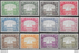 1937 Aden Dhow Barca A Vela 12v. MNH SG N. 1/12 - Sonstige & Ohne Zuordnung