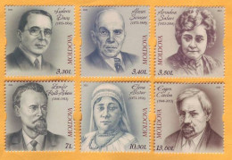 2023  Moldova  Рersonalities. Aniversaries.   6 Postage Stamps - Moldavië