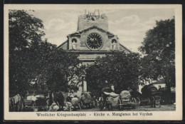 CPA Mangiennes B. Verdun, Le Front De L'Ouest, Première Guerre Mondiale, Die Teilweise Détruites L'Église  - Verdun