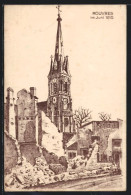CPA Illustrateur Rouvres, Die Stolze L'Église Ragt Aus Den Ruines Heraus,  Vue De Im Juni 1915  - Sonstige & Ohne Zuordnung