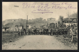 CPA Cheppy, Des Soldats Auf Der Strasse, Ruines  - Other & Unclassified