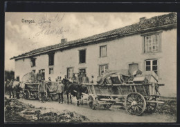 CPA Cierges, Des Soldats An Ihren Vollbeladenen Chevauxkarren  - Sonstige & Ohne Zuordnung