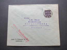 DR 1922 Infla Posthörnchen Mit Perfin / Firmenlochung Umschlag Laur. O. Petersen & Co. Hamburg 1 / Eilige Drucksache - Lettres & Documents