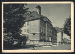 AK Auerbach I. V., Strassenpartie Mit Oberrealschule  - Auerbach (Vogtland)