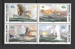 ILES MARSHALL 1989 BATAILLE DU RIO DE LA PLATA YVERT N°275/278 NEUF MNH** - WW2