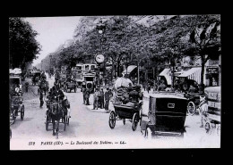 Cp, 75, Paris, Le Boulevard Des Italiens, Automobiles, Bus, Attelages, Vierge - Otros & Sin Clasificación