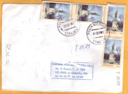 2005 1998  Moldova Moldavie 4 Used  Envelopes  Monument. Chisinau. Stefan Cel Mare - Moldavie