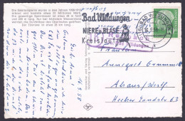 REHBACH über BAD WILDUNGEN 1958 LANDPOSTSTEMPEL Blau 10Pf-HeußI+ Masch-o + Auf Ansichtskarte > Ahaus Westfalen - Covers & Documents