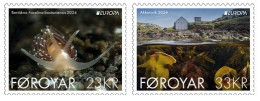 Faroe Islands Denmark 2024 Europa CEPT Undewater Flora And Fauna Set Of 2 Stamps MNH - Faroe Islands