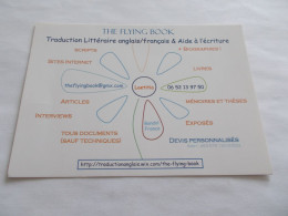 THEME PUBLICITE  THE FLYING BOOK  TRADUCTION LITTERAIRE ANGLAIS/FRANCAIS ET AIDE A L ECRITURE - Werbepostkarten