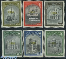 Panama 1964 Vatican Concile 6v, Overprints, Mint NH, Religion - Churches, Temples, Mosques, Synagogues - Religion - Kirchen U. Kathedralen