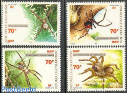 New Caledonia 1999 Spiders 4v, Mint NH, Nature - Insects - Ongebruikt