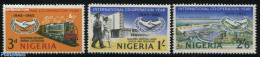 Nigeria 1965 International Co-operation Year 3v, Mint NH, Health - Nature - Science - Transport - Health - Water, Dams.. - Treinen