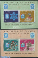 Panama 1968 Olympic Winter Games 2 S/s, Mint NH, Sport - Olympic Winter Games - Shooting Sports - Skating - Skiing - Schieten (Wapens)