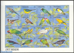 Tanzania 1991 Birds 16v M/s, Mint NH, Nature - Birds - Parrots - Tansania (1964-...)