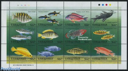 Tanzania 1992 Fish 12v M/s, Mint NH, Nature - Fish - Fishes