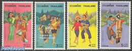 Thailand 1977 Folk Dance 4v, Mint NH, Performance Art - Various - Dance & Ballet - Music - Folklore - Tanz