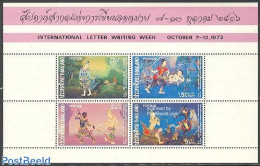 Thailand 1973 Letter Week S/s, Withour Control Number, Mint NH - Tailandia