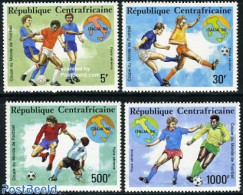 Central Africa 1990 World Cup Football Italy 4v, Mint NH, Sport - Various - Football - Maps - Aardrijkskunde