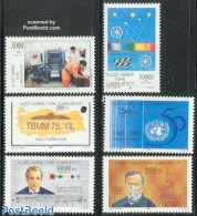 Turkish Cyprus 1995 Mixed Issue 6v, Mint NH, Health - Performance Art - Health - Film - Art - Printing - Cinéma