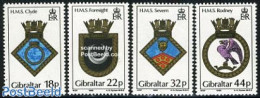 Gibraltar 1988 Naval Arms 4v, Mint NH, History - Coat Of Arms - Gibilterra