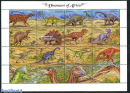 Tanzania 1992 Prehistoric Animals 16v M/s, Mint NH, Nature - Prehistoric Animals - Préhistoriques