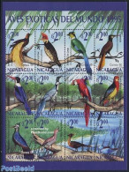 Nicaragua 1995 Exotic Birds 12v M/s, Mint NH, Nature - Birds - Parrots - Nicaragua