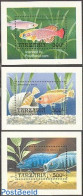 Tanzania 1992 Fish 3 S/s, Mint NH, Nature - Fish - Vissen