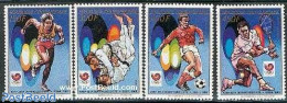 Central Africa 1988 Olympic Games 4v, Mint NH, Sport - Football - Judo - Olympic Games - Tennis - Tennis