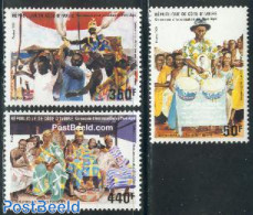 Ivory Coast 1986 Coronation Ceremony 3v, Mint NH, History - Performance Art - Various - Kings & Queens (Royalty) - Mus.. - Ungebraucht