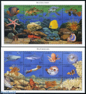 Gambia 1999 Marine Life 24v (2 M/s), Mint NH, Nature - Animals (others & Mixed) - Fish - Sea Mammals - Turtles - Vissen