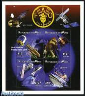 Mali 1996 Satellites 4v M/s, Mint NH, Health - Nature - Transport - Food & Drink - Cat Family - Insects - Sea Mammals .. - Levensmiddelen