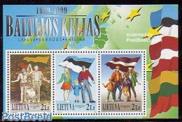 Lithuania 1999 Baltic Road S/s, Joint Issue Estland, Latvia, Mint NH, History - Various - Flags - Joint Issues - Maps - Emisiones Comunes