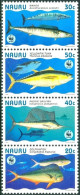 NAURU 1997 WWF STRIP OF 4, GAME FISH** - Vissen