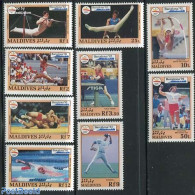 Maldives 1992 Olympic Games 9v, Mint NH, Sport - Athletics - Baseball - Gymnastics - Olympic Games - Swimming - Table .. - Atletismo