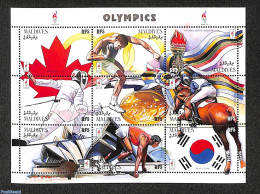 Maldives 1996 Olympic Games Atlanta 9v M/s, Mint NH, Sport - Athletics - Fencing - Olympic Games - Leichtathletik