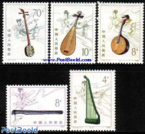 China People’s Republic 1983 Music Instruments 5v, Mint NH, Performance Art - Music - Musical Instruments - Neufs